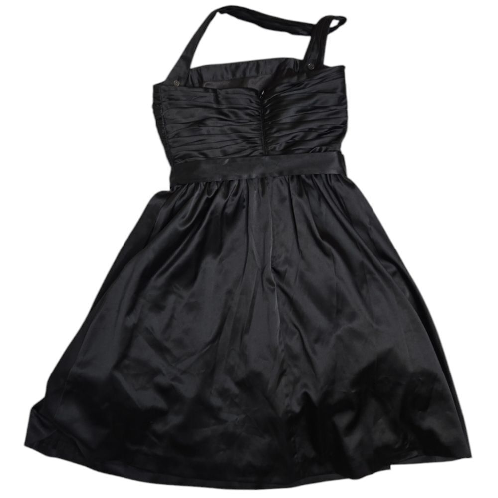 WHBM black satin halter top fit and flare jeweled tulle formal cocktail dress 4 - Picture 13 of 13